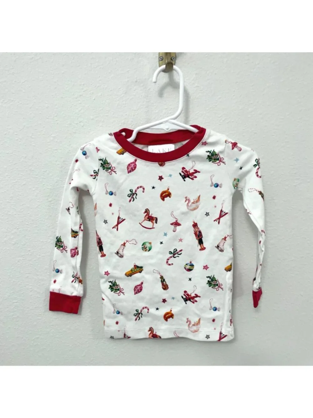 LAKE Christmas Holiday Long Sleeve Pajama Top Size 3T Christmascore Vintage